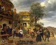 Jan Steen Peasants before an Inn china oil painting reproduction